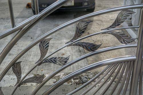 modern floral steel railing design