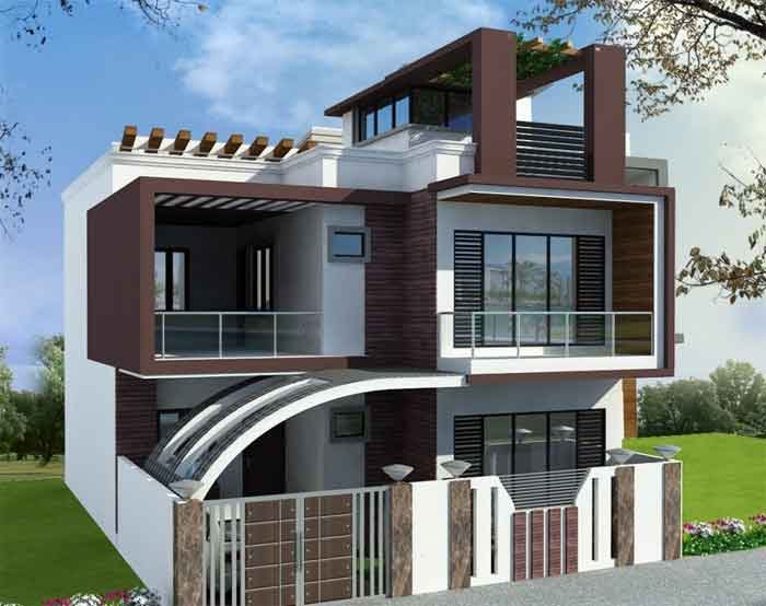 front elevation double floor house normal