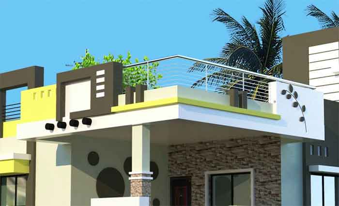 front parapet wall design for single floor house front