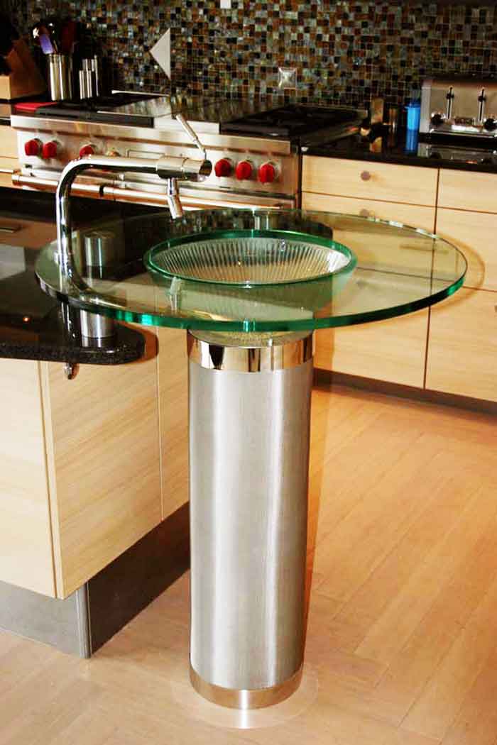 glass kitchen sink designs