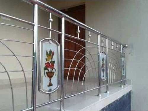 ss steel with glass railing design
