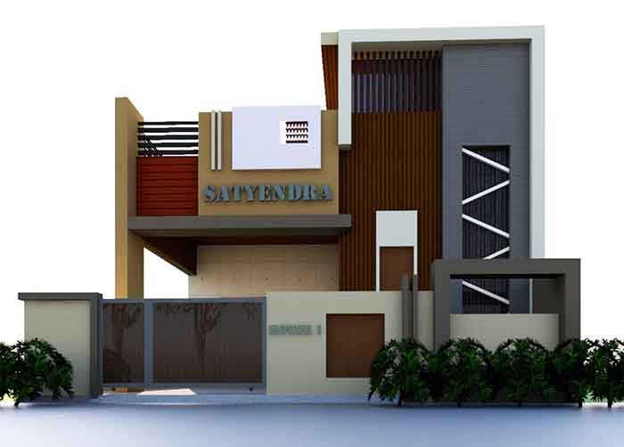 low budget front elevation double floor house designs