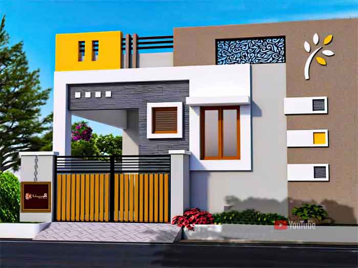 low cost front elevation small house design