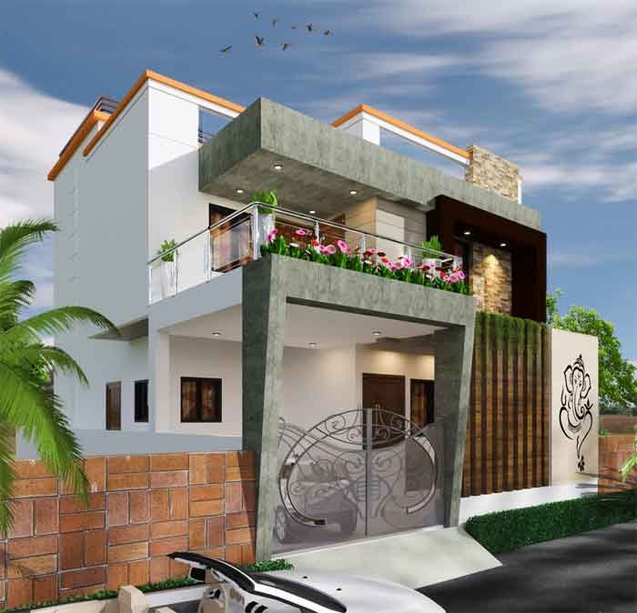 Double Floor House Front Elevation Designs Normal Modern Stylish