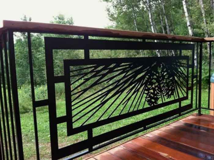 Panel design iron balcony railing for house front