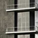 Stainless,Steel,Balcony,With,Grey,Concrete,Wall,,modern,Loft,Style