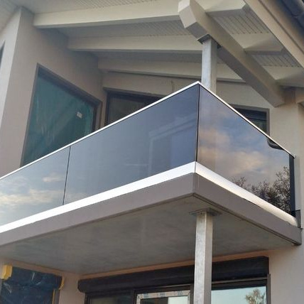 sunset glass steel railing design for home balcony