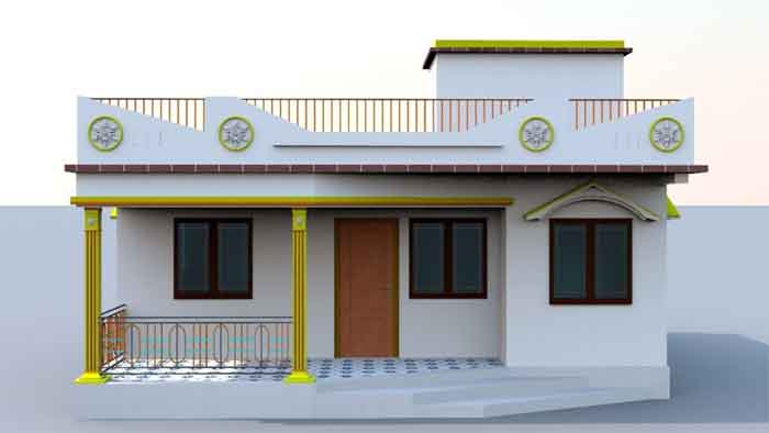 village style house front elevation modern design