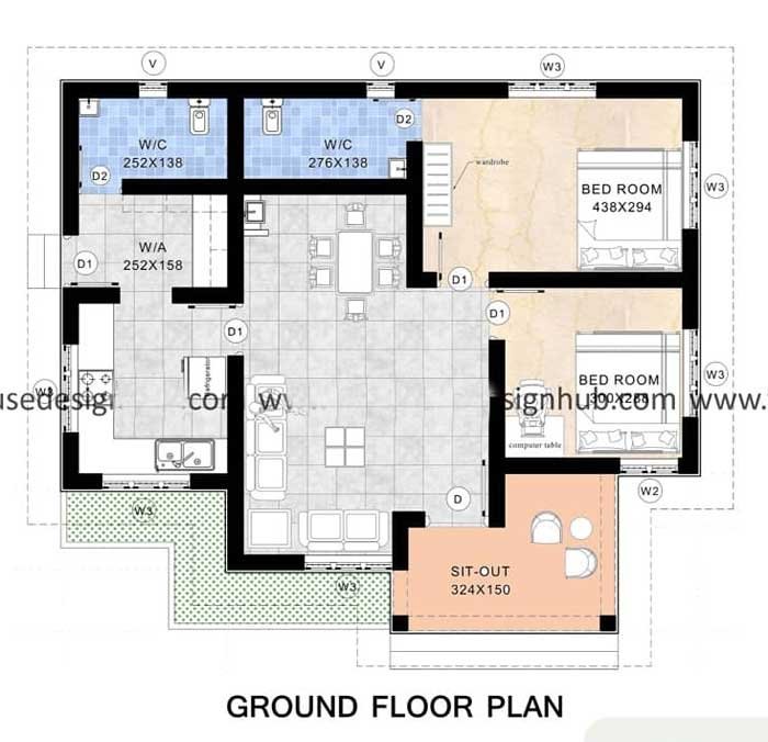 2bhk 30 35 house plan