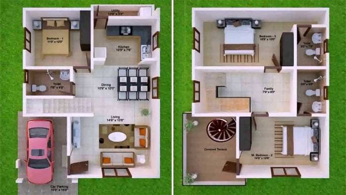 900 Square Feet House Plan