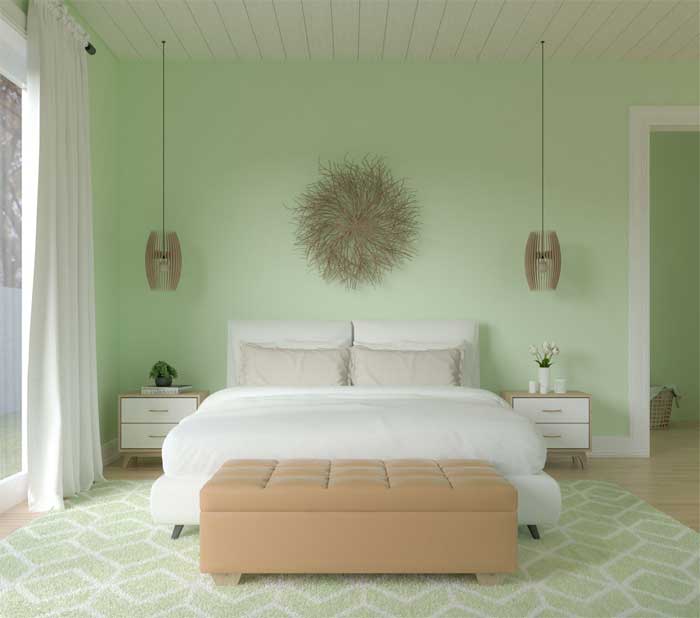 light green and white two color for bedroom