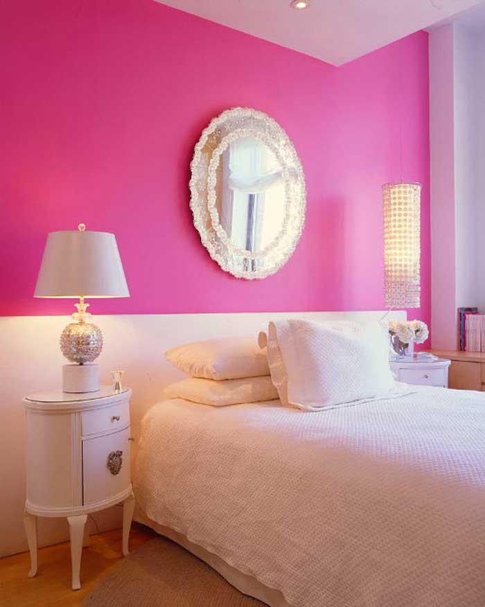 Pink and White Bedroom Wall