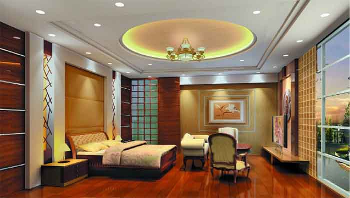 circular false ceiling design for bedroom