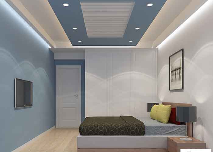False ceiling with lights for bedroom