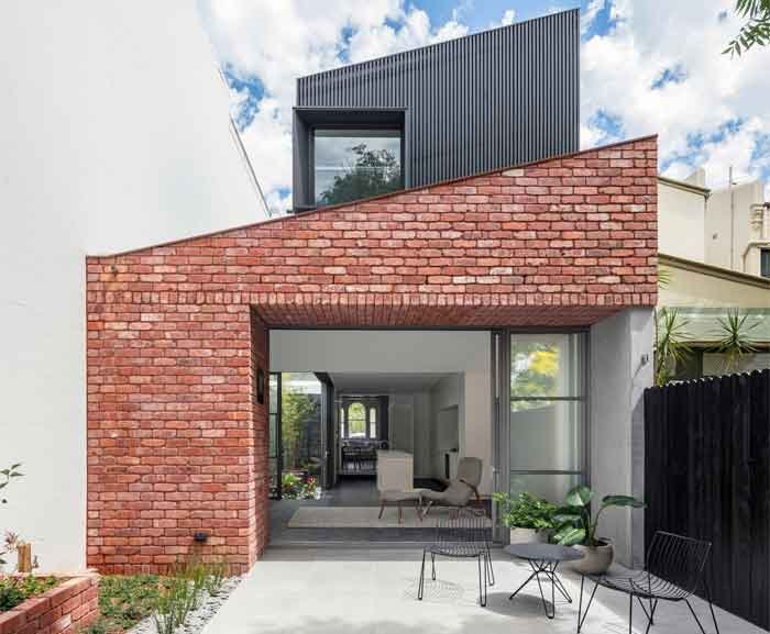 Modern ground floor brick elevation