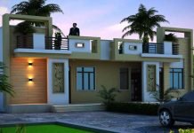 Ground floor modern house front elevation design