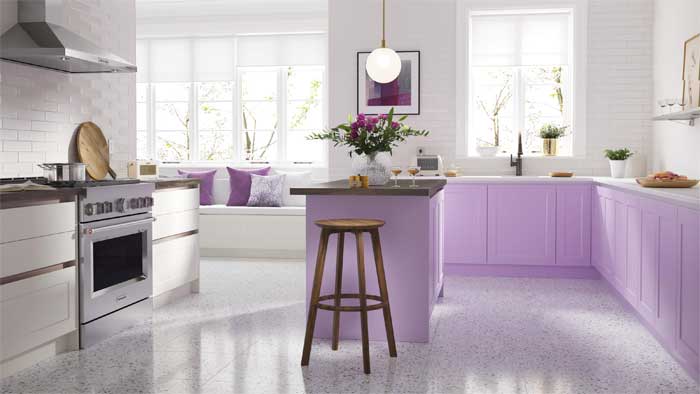pastel colours for modular kitchen
