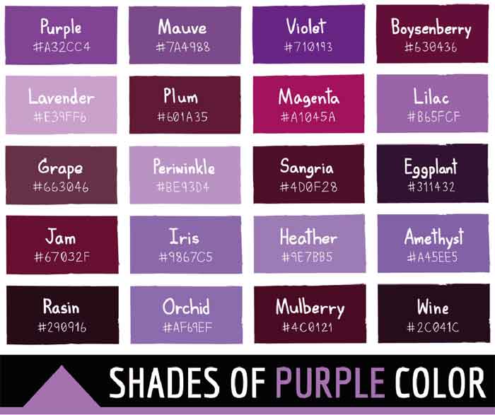 shades of violet color