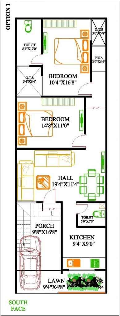 20 60 House Plan Map Designs Latest N E W S Facing 20x60 Plan