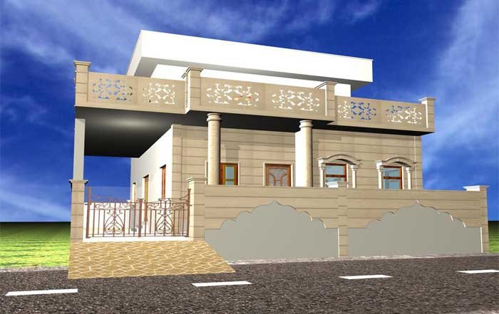 stone ground floor elevation design