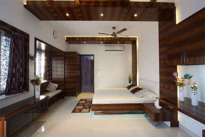 wooden false ceiling design bedroom