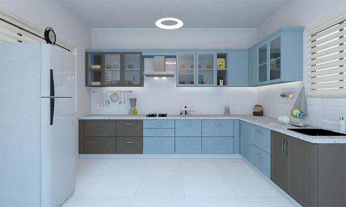 L-shaped Modular kitchen design