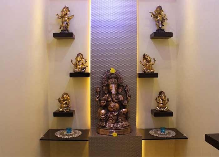 Simple Wall Shelf Mandir Design