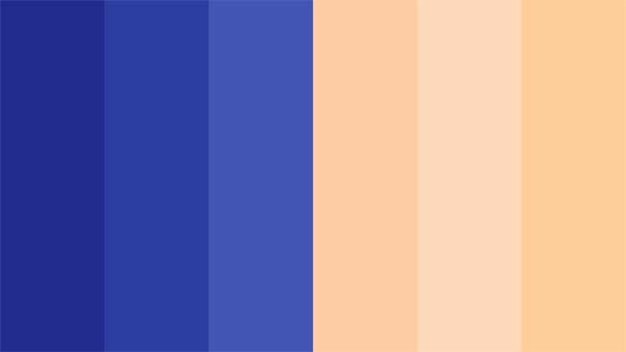 Royal blue and peach pop colour