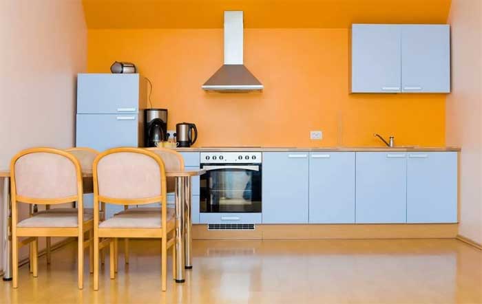 Orange color for kitchen