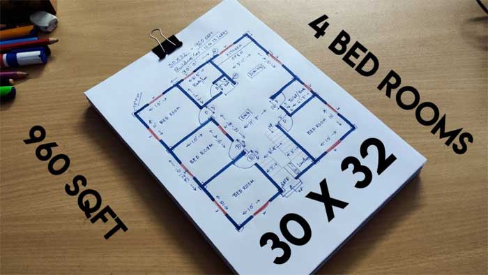 The Fourth 30 x 32 House Plan
