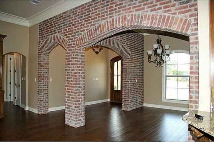 brick pop arch design in hall