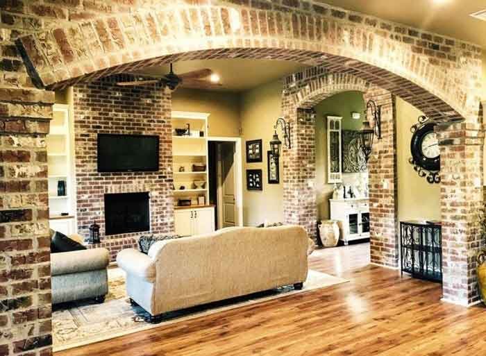 brick pop arch in hall