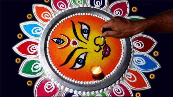 goddess maa durga rangoli