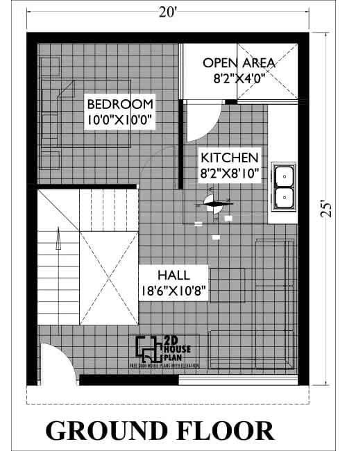 20 by 25 Ground Floor House Plan