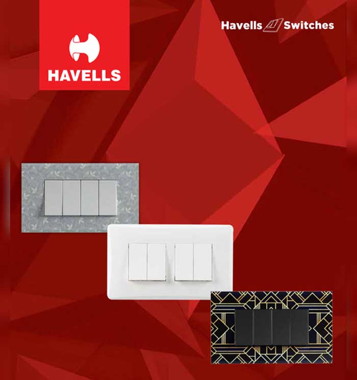 havells modular switches board and buttons