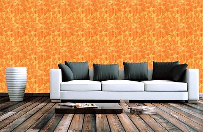 Orange texture paint for hall colour