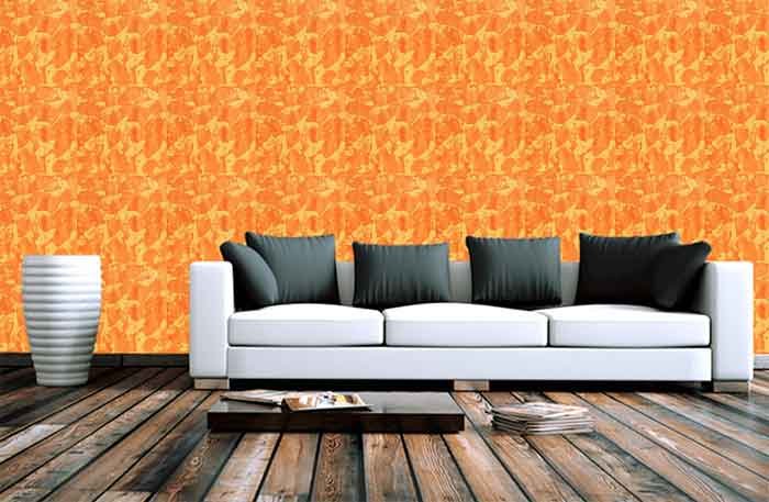 Orange texture paint for hall colour