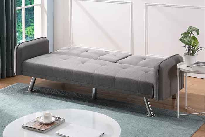 2 seater sofa cum steel bed design