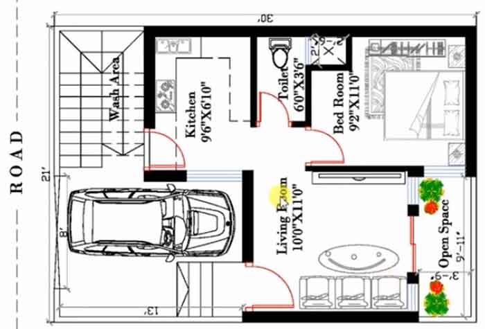 600 square feet house plan