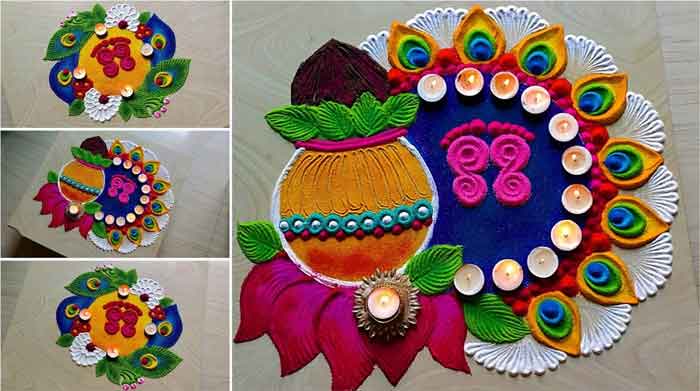 beautiful dhanteras rangoli designs