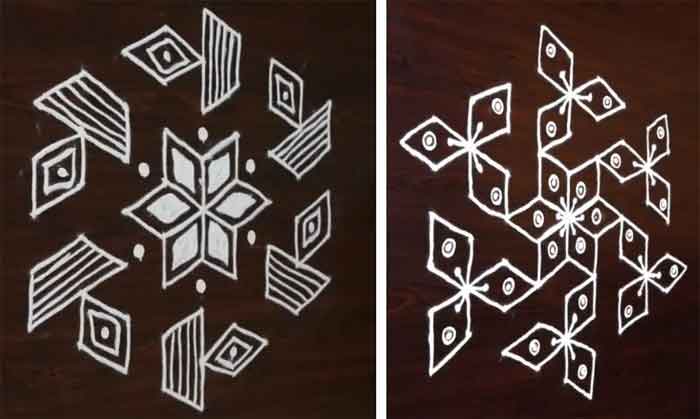 beginners rangoli design with dots