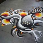 black-white-peacock-rangoli