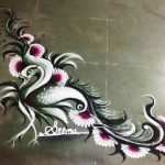 black-white-peacock-rangoli-design