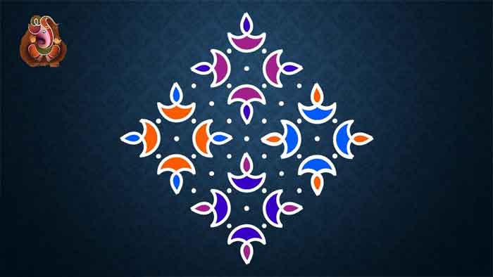 easy rangoli designs with 15 dots