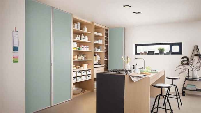 pastel colors sliding door wardrobes design