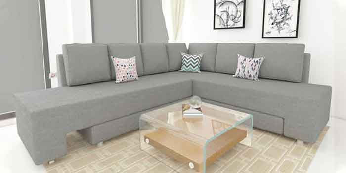 sectional sofa cum steel bed design
