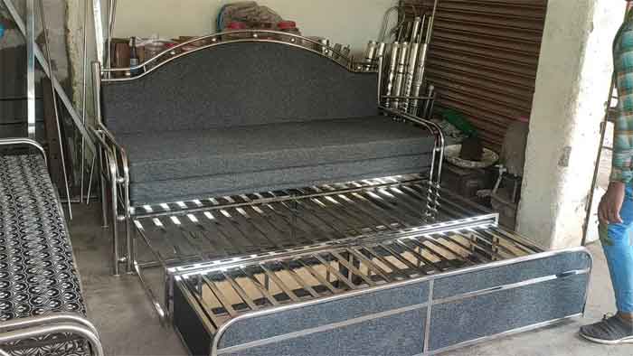 steel sofa cum bed set design