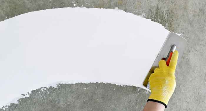 white cement wall putty