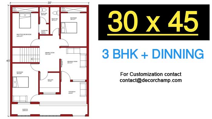 30 by 45 house plan design new