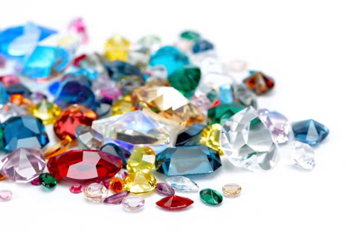 crystals or gemstones in different colors
